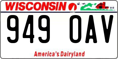WI license plate 949OAV