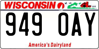 WI license plate 949OAY