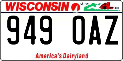 WI license plate 949OAZ
