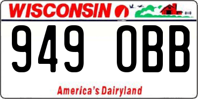 WI license plate 949OBB