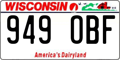 WI license plate 949OBF