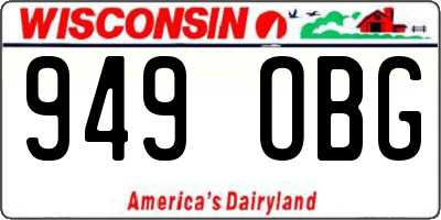 WI license plate 949OBG