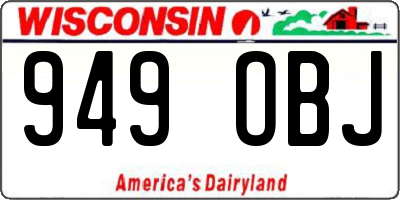 WI license plate 949OBJ