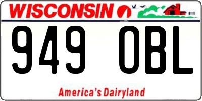 WI license plate 949OBL