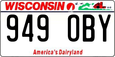 WI license plate 949OBY