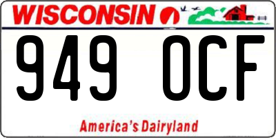 WI license plate 949OCF