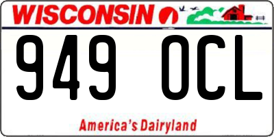 WI license plate 949OCL