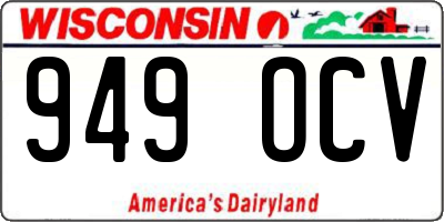 WI license plate 949OCV
