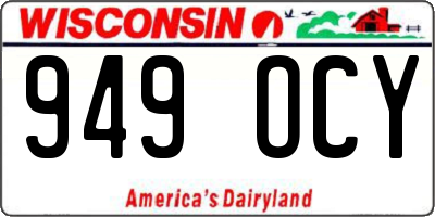 WI license plate 949OCY