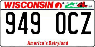 WI license plate 949OCZ