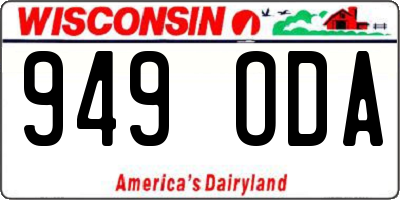 WI license plate 949ODA