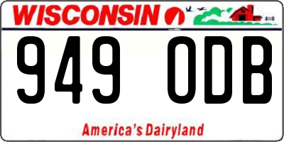 WI license plate 949ODB