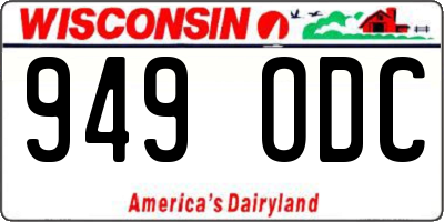 WI license plate 949ODC