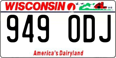 WI license plate 949ODJ