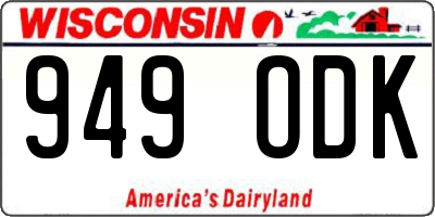 WI license plate 949ODK