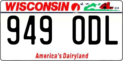 WI license plate 949ODL