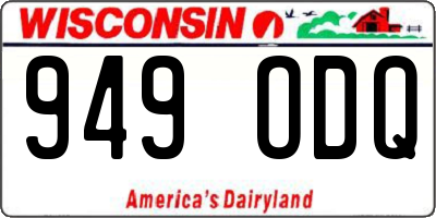 WI license plate 949ODQ