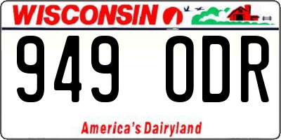 WI license plate 949ODR