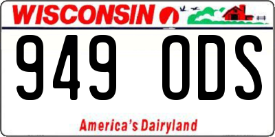 WI license plate 949ODS