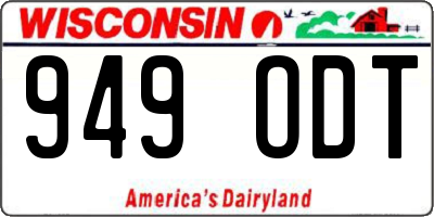 WI license plate 949ODT
