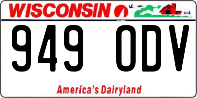 WI license plate 949ODV