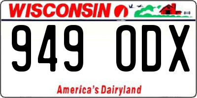 WI license plate 949ODX