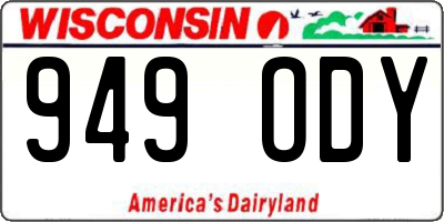 WI license plate 949ODY