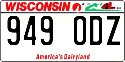 WI license plate 949ODZ
