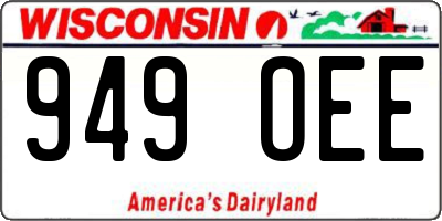 WI license plate 949OEE