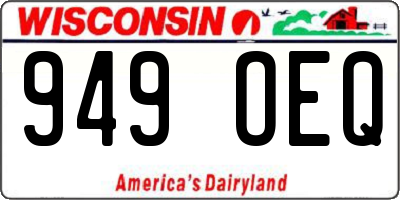 WI license plate 949OEQ
