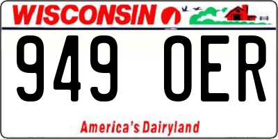 WI license plate 949OER