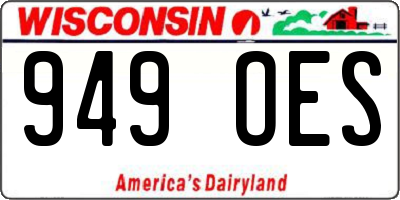 WI license plate 949OES