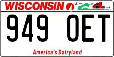 WI license plate 949OET