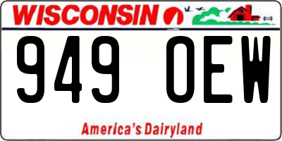 WI license plate 949OEW