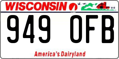WI license plate 949OFB