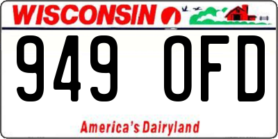 WI license plate 949OFD