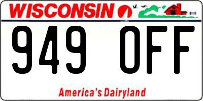 WI license plate 949OFF