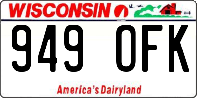 WI license plate 949OFK