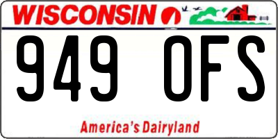 WI license plate 949OFS