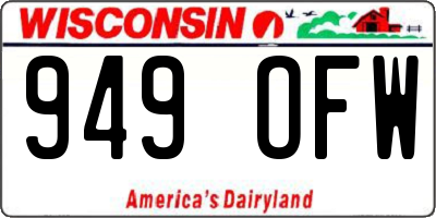 WI license plate 949OFW