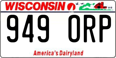 WI license plate 949ORP