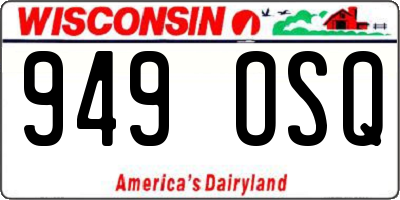 WI license plate 949OSQ