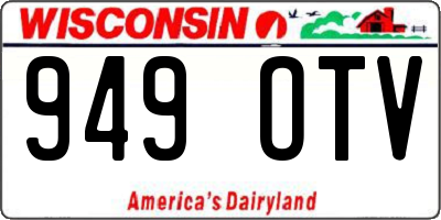 WI license plate 949OTV