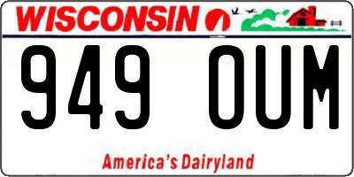 WI license plate 949OUM