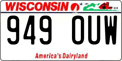 WI license plate 949OUW