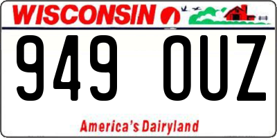 WI license plate 949OUZ