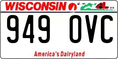 WI license plate 949OVC