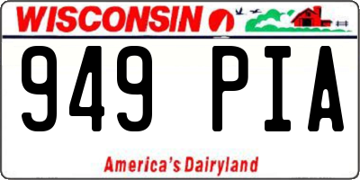 WI license plate 949PIA