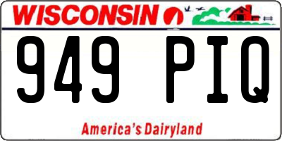 WI license plate 949PIQ