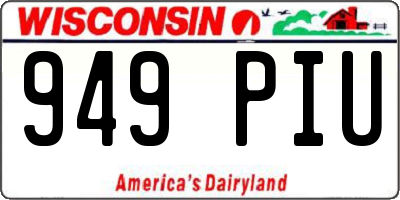 WI license plate 949PIU